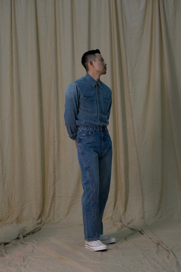 Men's Twisted Washed Denim Jeans